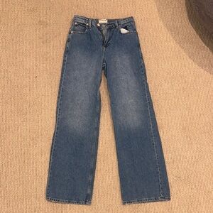 Free People Women’s Straight Leg Blue Jeans